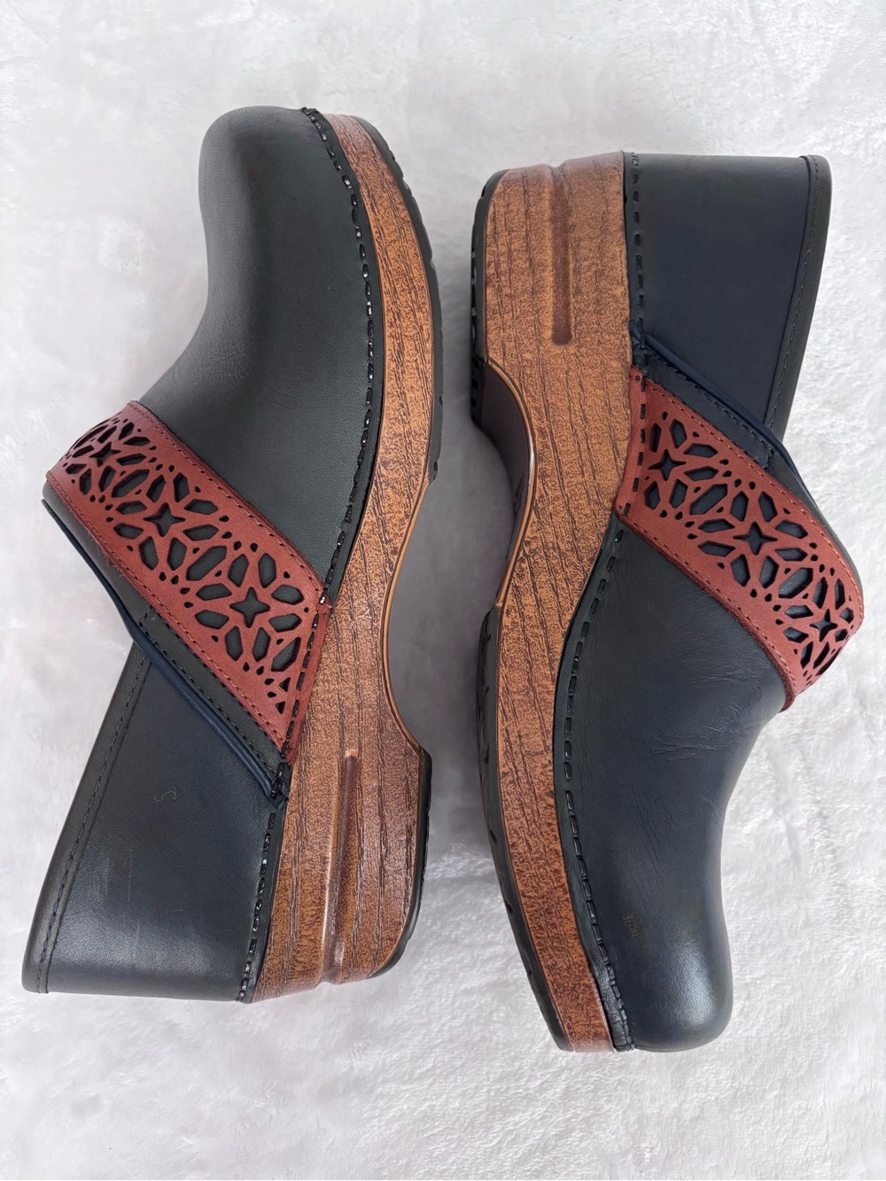 DANSKO Pavan Navy Full Grain Leather Professional Slip-On Clog--EUC--11 - Picture 7 of 15